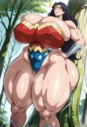 abdomen ai_generated alternate_breast_size big_ass big_breasts blonde_hair dc dc_comics diana_prince huge_breasts large_breasts milf niduscharger pregnant ready_to_pop round_belly thick_thighs wide_hips wonder_woman wonder_woman_(series)
