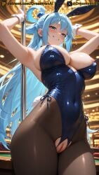 2025 ai ai_assisted ai_generated anime anime_style aqua_(konosuba) arms_up artist_name blue_eyes blue_hair blush breasts bunny_ears bunny_girl bunnysuit dreamyan_ai drunk exposed_pussy hi_res high_quality high_resolution highres kono_subarashii_sekai_ni_shukufuku_wo! konosuba long_hair pantyhose patreon pussy ripped_clothing seductive seductive_eyes seductive_look seductive_mouth seductive_pose seductive_smile smile smiling thick_ass thick_thighs thighs uncensored white_body white_hair white_skin