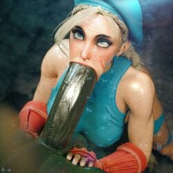 blonde_hair blowjob cammy_white deepthroat hetero hulk_(series) marvel_vs._capcom project_vega tagme