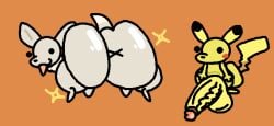 2d_animation :3 aliasing all_fours ambiguous_gender animated anus ass balls big_butt big_penis digital_media_(artwork) duo eevee fur generation_1_pokemon genitals glistening glistening_butt grey_body grey_fur happy huge_butt huge_cock looking_at_another looking_back loop male nintendo nxyitn open_mouth penis pikachu pokemon pokemon_(species) presenting presenting_hindquarters seamless_loop shiny_pokemon simple_background star tail tail_motion thick_thighs twerking x_anus yellow_body