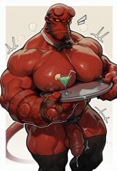 ai_generated balls big_pecs cock falsead hellboy hellboy_(series) penis