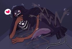 body_horror cl0ckability cloak digital_media_(artwork) eyes giant_penis horror_(theme) long_arms look_outside lyle_(look_outside) monster precum teeth
