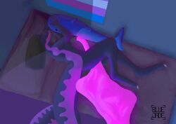 1boy absurd_res animal_genitalia animal_penis anthro bed blahaj blue_jade breasts busty_boy cock_vore digital_media_(artwork) digital_painting_(artwork) digitigrade duo equine_genitalia equine_penis furniture futanari genitals glowing glowing_genitalia gynomorph hair hi_res ikea intersex jaden_(blue_jade) lgbt_pride long_hair long_tail male painting_(artwork) penile penis pride_colors reptile scalie snake tail transgender_pride_colors vore