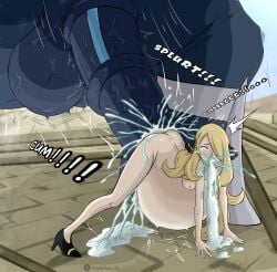 1boy 1girls all_fours ass big_belly cum cum_in_ass cum_inside cum_on_body cum_through cumflated cumflated_belly cumflation cumshot cynthia_(pokemon) dialga equine_penis female giant_penis horse_penis horsecock human hyper_penis hypertron inflation interspecies legendary_pokemon male male_pokemon/female_human monster monster_cock naked naked_female nude nude_female penis pokémon_(species) pokemon pokemon_(species) pokephilia size_comparison size_difference vomit vomiting_cum