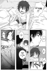 2boys choke_hold choking english english_text gay gay_male inviting_to_sex male oc original original_character plot schweinchen31 text text_bubble yaoi