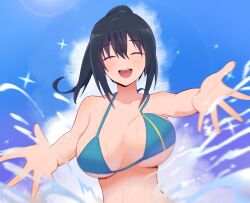 1girls 2d 2d_(artwork) 2d_artwork alternate_version alternate_version_at_source alternate_version_available alternative_version alternative_version_available bare_armpits bare_arms bare_belly bare_chest bare_hands bare_midriff bare_navel bare_shoulders bare_skin belly belly_button big_boobs big_breasts bikini bikini_only bikini_top black-haired_female black_eyebrows black_hair blue_bikini blue_bikini_top blue_sky_background blue_swimsuit blue_swimwear bouncing_breast bouncing_breasts bouncing_tits breasts busty busty_female busty_girl censored_version closed_eyes collarbone commission commission_art dark_hair day daylight daytime digital digital_art digital_drawing digital_drawing_(artwork) digital_media digital_media_(artwork) drawing exposed_armpits exposed_arms exposed_belly exposed_chest exposed_midriff exposed_navel exposed_shoulders exposed_skin eyebrows_visible_through_hair female female_focus female_only fingers from_front front_view hair_between_eyes halterneck has_decensored_version has_uncensored_version inframammary_fold kizetsu_yuusha_to_ansatsu_hime landscape large_boobs large_breasts lean_figure long_hair looking_at_viewer maikurorensu midriff more_at_source narrow_waist navel nsfw_version_available nude_version_available open_mouth open_mouth_smile outdoor outdoor_background outdoor_nudity outdoors outside outside_nudity parted_lips ponytail reaching_out reaching_towards_viewer sfw_version shaking_breasts shoulders sidelocks sky_background slender_body slender_waist slim_female slim_waist smile smiley_face smiling smiling_at_viewer solo standing string_bikini swimsuit swimwear tied_hair tongue top_view uncensored_version_at_source uncensored_version_available underboob upper_body upper_teeth water