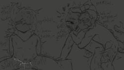 blot_(dandy's_world) boypussy cum_in_pussy dandy's_world finger_in_mouth riding_penis rough_sex shrimpo_(dandy's_world) slightly_muscular