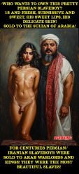 1boy 1femboy 2boys afroking ai_generated ancient_history arab arabian arabian_clothes artistic_nude auction beard black_hair brunette_hair brunnette caption choker dark-skinned_male dark_hair dark_skin english_text exposed_breasts exposed_nipples exposed_penis exposed_torso eyeliner eyeshadow facial_hair femboy feminine_male feminization flat_chest flat_chested gay hands_behind_back history humiliated humiliating humiliation iran iranian islam lipstick long_hair makeup male male_only moustache muslim muslim_femboy naked naked_male nude nude_male oil_painting penis persia persian realistic red_lipstick selling sissy slave slave_collar slavery small_balls small_penis standing story submissive submissive_femboy submissive_male tanned tanned_male tanned_skin text tiny_balls tiny_penis topless topless_male traditional_clothes twink ugly_bastard yaoi