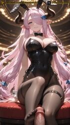 2025 ai ai_assisted ai_generated anime anime_style artist_name barefoot blue_eyes breasts bunny_costume bunny_ears bunny_girl bunnysuit draph draph_race_(granblue_fantasy) dreamyan_ai feet footjob granblue_fantasy hi_res high_quality high_resolution highres horn horns huge_breasts narmaya_(granblue_fantasy) nipples pantyhose patreon pink_hair pointy_ears seductive seductive_eyes seductive_look seductive_pose seductive_smile thick_ass thick_thighs thighs tight_clothing uncensored white_body white_skin