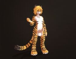 3d_(artwork) androgynous animated anthro blonde_hair blue_eyes breasts chest_tuft digital_media_(artwork) digitigrade expressive_face eyewear eyewear_on_head felid feline female fluffy fluffy_tail full-length_portrait fur fushi genitals glasses glasses_on_head hair herm intersex jewelry knot knotted_penis male mammal muscular muscular_female muscular_male necklace nipples orange_body orange_fur pantherine pawpads paws penis pink_nipples pink_pawpads pink_penis portrait short_playtime solo striped_body striped_fur stripes stylized tail tiger tuft turntable_(animation) wearing_glasses whiskers white_body white_fur zcythe