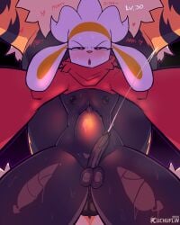 cuchuflin cum_while_penetrated curvy femboy fucked_silly girly male pokemon_(species) raboot small_balls stomach_bulge thick_thighs wide_hips