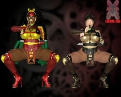 big_ass big_breasts body_modification bodysuit corruption drone dronification high_heels ibex-cg ibex_(company) ibuki_(street_fighter) kimberly_jackson mind_break mind_control shotoshinobi_(ibex) street_fighter street_fighter_6 street_fighter_v transformation