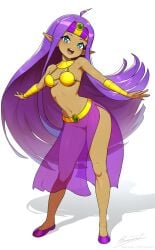 1girls armwear blue_eyes bottomwear bracelet breasts cosplay duck_dodgers female female_only footwear full_body hair headwear hips legs long_hair looney_tunes medium_breasts neckwear pelvic_curtain pointy_ears purple_hair queen_tyr'ahnee_(cosplay) revealing_clothes revenantart see-through_clothing shantae shantae_(character) skimpy skimpy_clothes solo solo_female thighs topwear