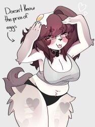 1girls blush breasts cleavage clothed clothing female female_only fluffy fluffy_hair furry furry_only heart oc original_character takkunaki