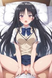 ai_generated beautiful beauty bed bedroom bent_legs breasts classroom_of_the_elite clothing cute female girl girly human legs legs_up long_hair love maellepetite moan moaning naked nude nude_female open_mouth open_mouth panties pose pussy school_uniform schoolgirl sex shy spread_legs spread_pussy suzumiya_haruhi_no_yuuutsu vagina vaginal_penetration vaginal_sex