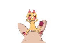 1boy1girl art_request art_trade artist_request cell_shading cowgirl_position dandy's_world dandys_world female human_penetrating male scraps_(dandy's_world) size_difference toon toony vaginal_penetration