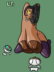 2d breasts dark-skinned_female dark_skin fat female glasses huge_breasts hyper_breasts indian leta overwatch sagging_breasts symmetra thick_thighs