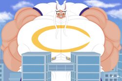 female flewbycaset futanari hyper hyper_breasts hyper_muscles hyper_penis intersex macro mirko miruko my_hero_academia rumi_usagiyama usagiyama_rumi