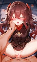 ai_generated female genshin_impact hoyoverse hu_tao_(genshin_impact) petite pussy sex uncensored vaginal_penetration