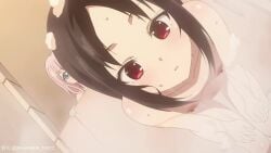 2girls animated black_hair blue_eyes breasts damnshe_thicc fujiwara_chika kaguya-sama_wa_kokurasetai_~tensai-tachi_no_renai_zunousen~ looking_at_viewer nipples nude pubic_hair pussy red_eyes screencap shinomiya_kaguya showering sound tagme third-party_edit video wet wet_body