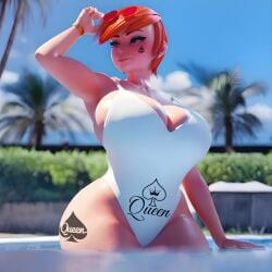 1girl 3d 3d_(artwork) ai_assisted ai_generated beauty_mark ben_10 big_ass big_breasts big_butt big_thighs blacked boobs_bigger_than_head bottom_heavy bottom_heavy_female breasts breasts_bigger_than_head busty busty_female child_bearing_hips clothed edit female ginger ginger_hair glasses gwen_tennyson hi_res high_quality highres hips narrow_waist one-piece_swimsuit pool qos qos_clothing qos_tattoo queen_of_spades red_hair redhead_female scrag_boy scraggy_(artist) spade_tattoo strong_female sunglasses sunglasses_on_head tattoo tattoo_on_face tattoo_on_legs tattoos third-party_edit tomboy toned toned_body toned_female venus_body voluptuous voluptuous_female waist wasp_waist wide_hips