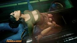2girls 3d ass_grab cd_projekt_red claire_russell closed_eyes cyberpunk cyberpunk_(series) cyberpunk_2077 eating eating_ass eating_pussy female game_screenshot leg_grab lesbian_sex licking licking_ass licking_pussy no_source panam_palmer panamlove screenshot screenshot_edit sitting sitting_on_face sitting_on_person