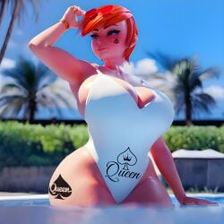1girl 3d 3d_(artwork) ai_assisted ai_generated beauty_mark ben_10 big_ass big_breasts big_butt big_thighs blacked boobs_bigger_than_head breasts breasts_bigger_than_head busty busty_female child_bearing_hips female ginger ginger_hair glasses gwen_tennyson hi_res high_quality highres hips narrow_waist one-piece_swimsuit pool qos qos_clothing qos_tattoo queen_of_spades red_hair scrag_boy scraggy_(artist) sunglasses sunglasses_on_head toned toned_body toned_female venus_body voluptuous voluptuous_female waist wasp_waist wide_hips