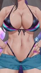 abs begging bikini bikini_bottom bikini_top bouncing_breasts breasts female frog indie_virtual_youtuber jean_shorts jorts large_breasts model neon_harper no_audio nonbinary painted_nails short_video stomach tagme teasing video virtual_youtuber youtube