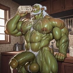 1boy abs ai_generated balls bara beard beefy big_balls big_muscles big_nipples big_pecs big_penis chest_hair daddy dilf erection gay hair hairy hairy_balls hairy_chest huge_cock huge_muscles huge_nipples huge_pecs humanoid hunk leg_hair long_hair male male_only masculine_male mature mature_male milk moustache muscular muscular_humanoid muscular_male nipples nude orc outdoors pecs penis penis_grab pubic_hair silver_fox solo solo_male tattoo topless topless_male tough_guy veiny veiny_muscles wet white_hair