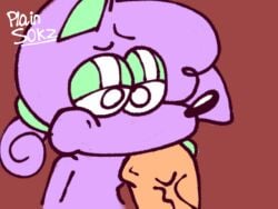 animated cheek_bulge eye_roll eyeshadow fellatio femboy fur genitals hair half-closed_eyes head_tuft makeup male male/male narrowed_eyes oral penile penis plainsokz ponytail purple_body purple_fur salid sex toony tuft vein veiny_penis