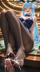 2025 ai ai_assisted ai_generated anime anime_style aqua_(konosuba) artist_name barefoot blue_eyes blue_hair blush breasts bunny_ears bunny_girl bunnysuit cum cum_on_feet dreamyan_ai drunk feet footjob hi_res high_quality high_resolution highres kono_subarashii_sekai_ni_shukufuku_wo! konosuba long_hair open_mouth pantyhose patreon seductive seductive_eyes seductive_look seductive_mouth seductive_pose seductive_smile smile smiling thick_ass thick_thighs thighs uncensored white_body white_hair white_skin