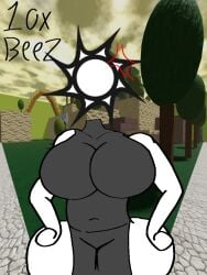 10000_bees 1girls 3d_background animate_inanimate anthrofied artist_signature big_ass big_breasts big_butt breasts crossroads_(roblox) female irritated leotard roblox roblox_background self_upload simple spawnpoint_(roblox) tagme
