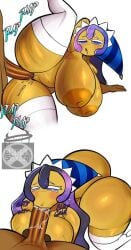 1boy 1girls animated anthro artist_name ass ass_focus big_breasts big_breasts breasts breasts brown_body brown_skin chubby cookie_run cookie_run_kingdom cookie_run_ovenbreak cross_samax duo duo_focus huge_cock moonlight_cookie nipples penis purple_eyes sex vagina vaginal_sex video_games white_background