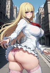 1girls ai_generated ass big_ass big_breasts blonde_hair dress female female_only namco panties tekken tekken_7 tekken_8 tekken_tag_tournament_2