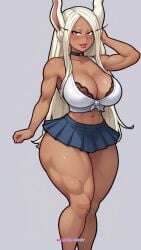 1girls abs ai_generated ai_loverhoney big_breasts boku_no_hero_academia bra brown_skin brown_skinned_female bunny_ears bunny_girl cleavage curvaceous curvy_female eyes female female_only large_breasts looking_at_viewer miniskirt miruko muscular_arms muscular_female muscular_thighs my_hero_academia posing red_eyes rumi_usagiyama seductive seductive_pose thick thick_thighs voluptuous voluptuous_female white_hair wide_hips