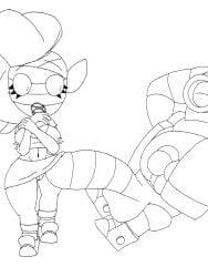 big_ass big_breasts big_penis brawl_stars clothing emz_(brawl_stars) enchantment ograniczony one_girl one_man panties pussy robot slippers stomach