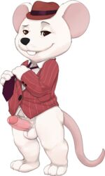 anthro balls bottomless clothed clothing erection hat humanoid_penis male male_only mammal mike_(sing) mouse penis rodent seth-iova sing_(movie) solo