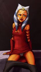 ahsoka_tano blue_eyes breasts cameltoe cleavage clothed clothing female humanoid jedi lips orange_skin panties red_lips solo star_wars tagme the_clone_wars:_season_four togruta tourbillon underwear