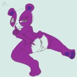 anus ass bear big_butt female fur littlest_pet_shop mammal panda pawpads paws penny_ling presenting presenting_hindquarters purple_fur pussy saliciouslx solo spread_ass spreading