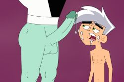 bigscuzzlemok1 blowjob blowjob_face covered_in_cum cum cum_on_face danny_fenton danny_phantom dark_danny gay gay_blowjob male male_only nsfw selfcest yaoi