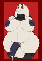 1futa areola big_breasts boss_monster breasts caprine corruption cum futa_only futanari goat hand_on_breast horn intersex long_ears mammal monster nipples penis pfh red_eyes slightly_chubby thick_thighs toriel uncut undertale video_games wide_hips