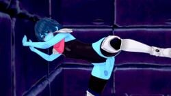 balls deltarune kghgk kris_(deltarune) legs_up male_focus male_only partially_clothed penis self_upload solo_male