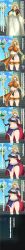 artist_request big_breasts blonde blonde_hair blug breasts character_request comic japanese_text large_breasts loincloth multiple_images nipples nipples_visible_through_clothing revealing_clothes revealing_outfit small_clothes thighs translated underboob