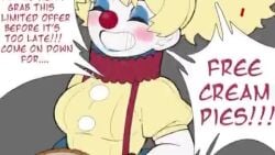 1boy 1girls animated ass ass_cleavage ass_focus ass_grab ass_up big_ass big_breasts big_butt blonde_hair breasts cake clown clown_girl clown_makeup clown_nose creampie cum cum_drip cum_in_ass cum_in_pussy cum_inside cum_on_body doggy_style doggy_style_position double_bun english_voice_acting female female_focus female_penetrated hair hair_ornament hair_ribbon jellyfishjubilee laughing longer_than_30_seconds longer_than_one_minute looking_back looking_pleasured male male/female mp4 original pantyhose pie shortstack simple_background smile sound speech_bubble suggestive suspenders tagme teasing text thatbunnydudeva thick_thighs thighs torn_clothes torn_clothing torn_thighhighs twitter vammzu video voice_acted