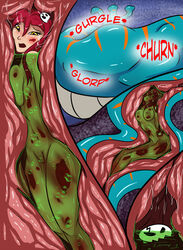 blood blue_skin blush bone breast_squish breasts comic crying death digestion dissolving fangs female flesh forevernyte frown human hydra internal long_hair mammal mario_(series) markings navel nintendo nipples nude pussy red_hair reptile scalie scared snake stomach stripes struggling super_mario_bros._2 tears tengen_toppa_gurren_lagann tryclyde vore wet white_skin x-ray yellow_eyes yoko_littner