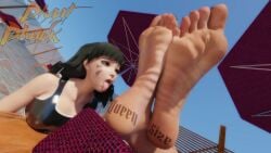 3d 3d_(artwork) barefoot big_ass big_breasts big_feet bigger_female blender blender_(software) d.va feet foot_fetish foot_focus huge_ass junker_queen larger_female nail_polish nipple_bulge nipples_visible_through_clothing overwatch overwatch_2 phaatphunk size_difference smaller_female soles swimsuit swimwear thick thick_ass thick_thighs toes tongue tongue_out wrinkled_feet yuri