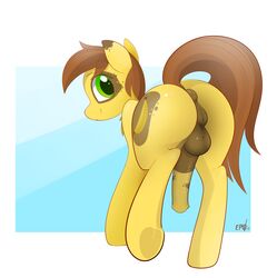 2017 absurd_res animal_genitalia animal_penis ass balls banana_stem braddo breasts cutie_mark earth_pony equine equine_penis fan_character feral full-package_futanari futanari green_eyes hair herm hermaphrodite hi_res hooves horse horsecock intersex looking_at_viewer mammal multi_genitalia my_little_pony penis pony pussy smile solo underhoof