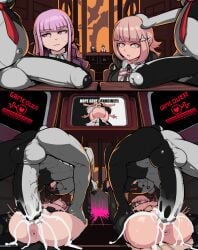 2girls 4boys boxman cuckold cum_in_pussy cumming danganronpa death hinata_hajime huge_cock imminent_death imminent_impregnation imminent_rape imminent_sex imminent_vaginal impregnation junko_enoshima kirigiri_kyouko mating_press mind_break naegi_makoto nanami_chiaki tagme