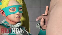 1boy 1girls 3d animated balls blonde_hair blue_eyes erection female flaccid getting_erect grower_not_a_shower male no_sound penis penis_kiss rainbow_mika redmoa shorter_than_10_seconds small_penis_humiliation source_filmmaker sph straight street_fighter video