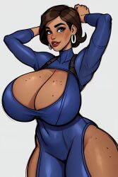 ai_generated armpits behind_the_dune big_ass big_breasts brown_hair brunette busty charlie_hustle cleavage harah massive_breasts tagme thick_thighs top_heavy